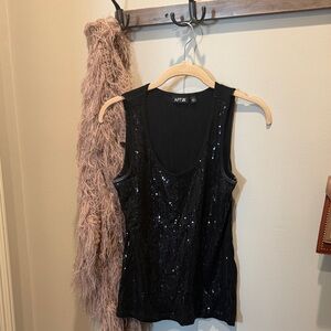 Apt. 9 Black Sequin Tank Top